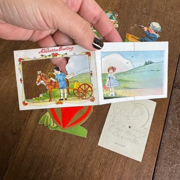 Bundle Lot SIX VINTAGE 1920-1950s Valentine Cards and Post Cards Made in USA - Picture 4 of 6